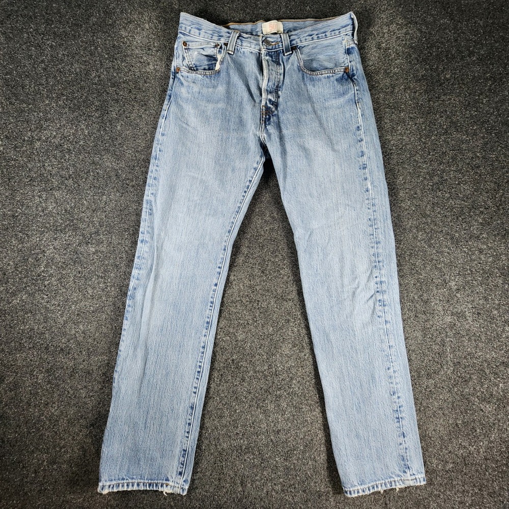 Levi's 501 Jeans Men 31x32 Fit 30x30 Light Wash Straight Leg Button Fly Denim